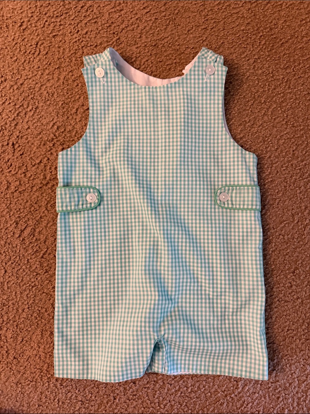 Little English Mint Gingham Romper